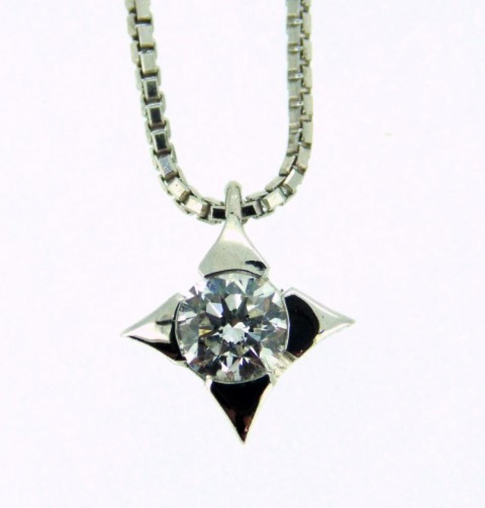 Collana punto luce con Diamante ct. 0.20 cod.1593MV